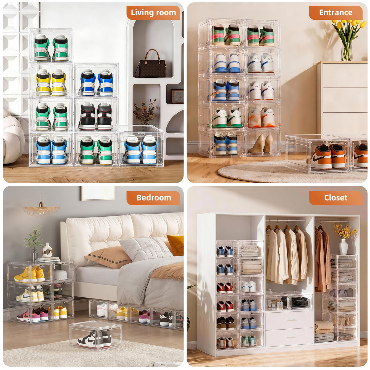 XL Shoe Storage Box Organizer (8 Count)