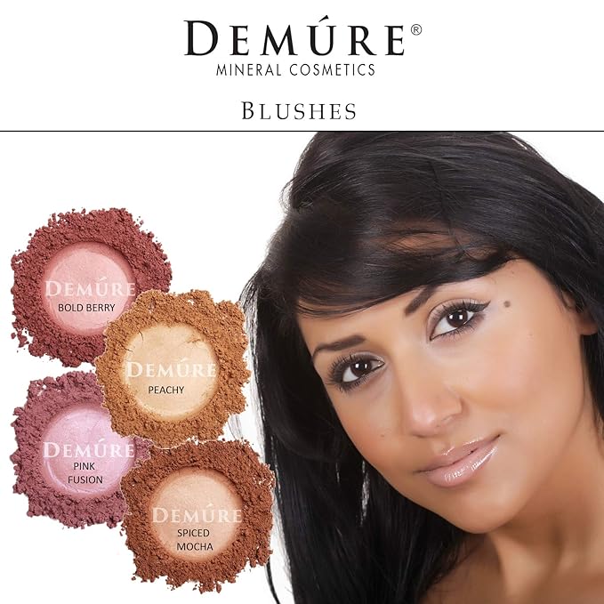 Demure Mineral Make Up Blush, Loose Powder, Natural, Professional, Cruelty Free Makeup, Blush Powder (Spiced Mocha)
