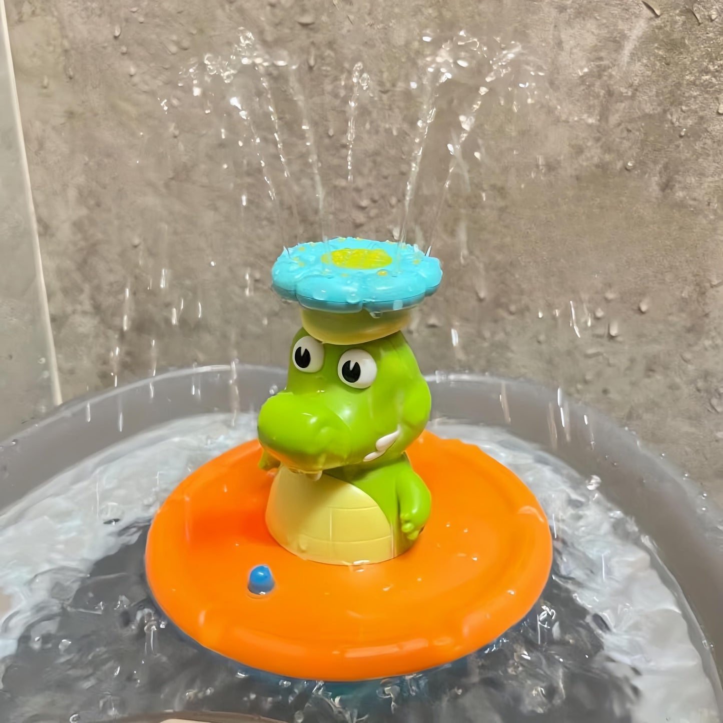 Bath Toys for Toddlers - Light Up Crocodile Fountain with 5 Spray Modes, ABS Plastic Bath Toy for Bathroom & Swimming Pool