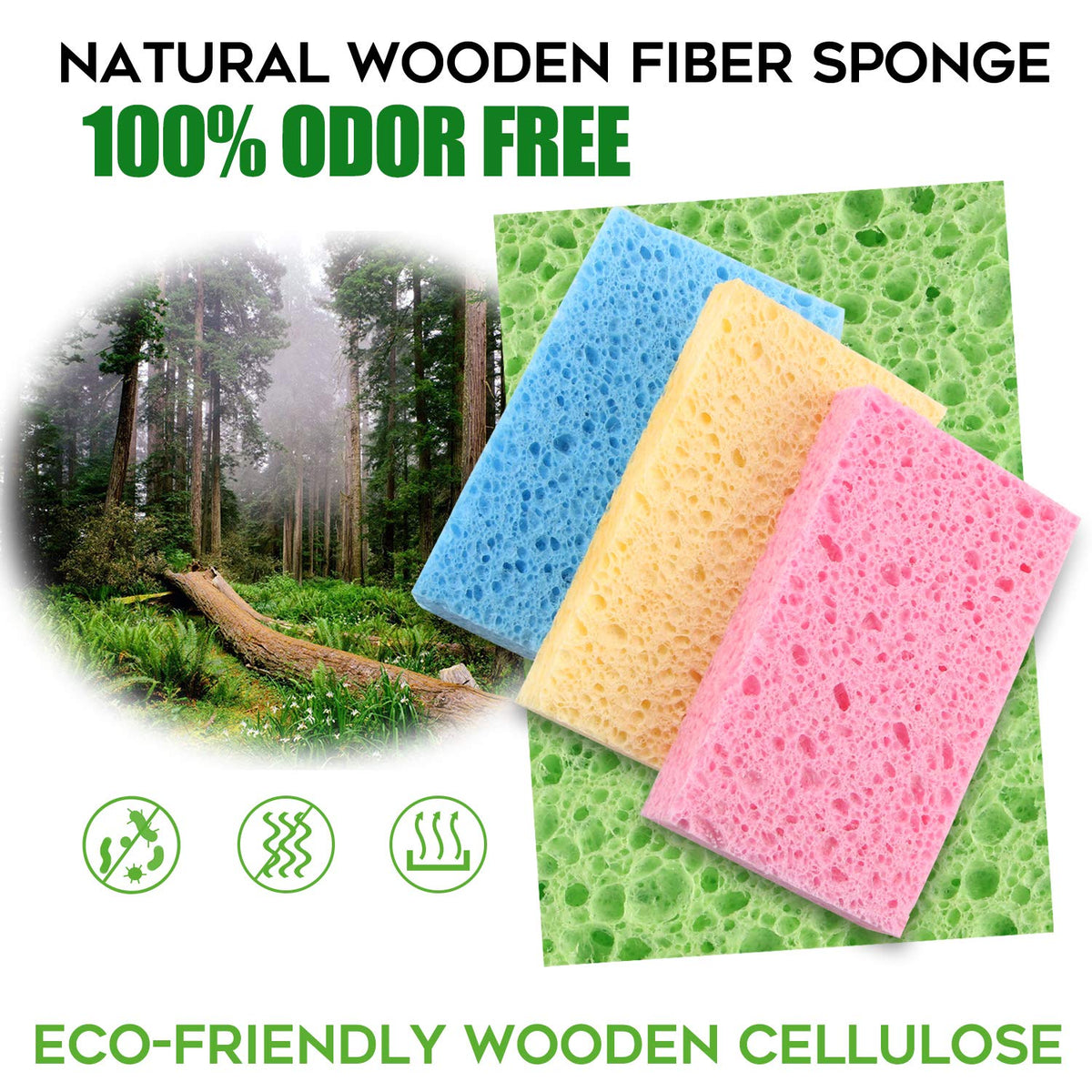 Compressed Cellulose Kitchen Sponges 12Pack (12 Count)
