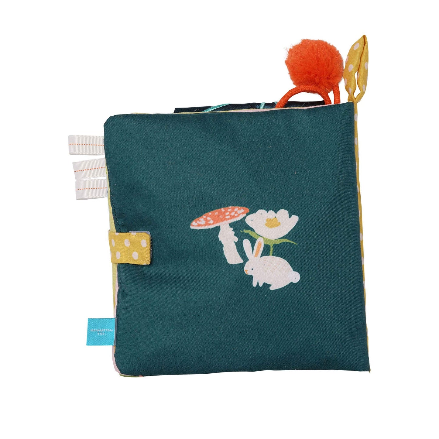 Manhattan Toy Fairytale Peek-a-Boo Soft Activity Crinkle Book for Baby & Toddler with Tethered Bunny Squeaker Small
