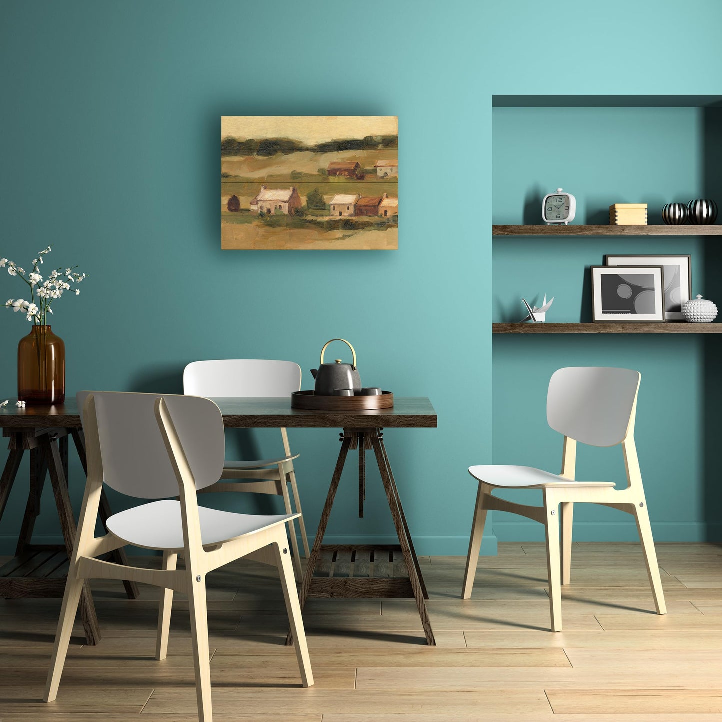 Trademark Fine Art Wood Slat Art - 'Hillside Sunset II' by Ethan Harper : Wall Art for Interior Spaces, Living Rooms, or Bedrooms