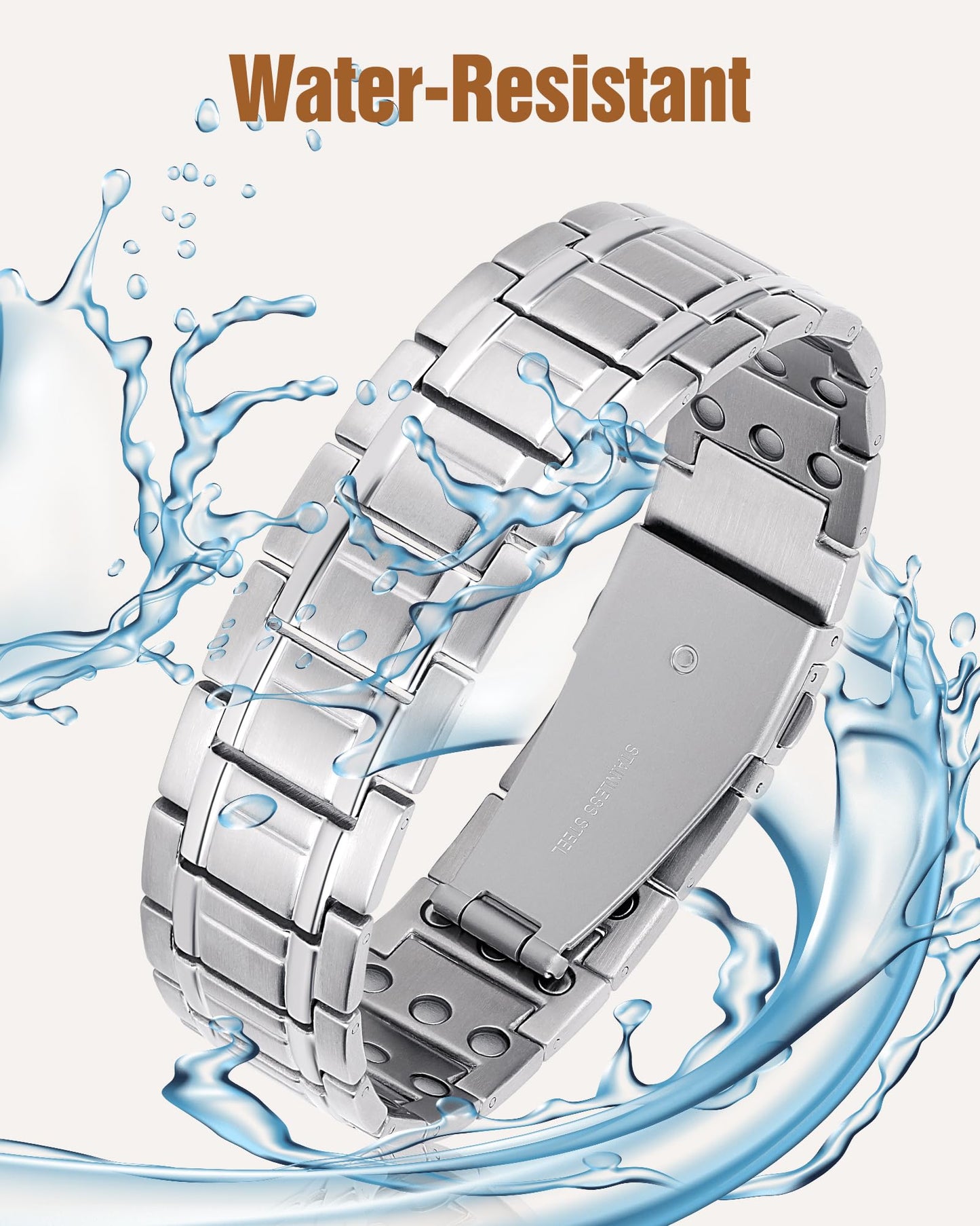 Jecanori 3X Magnetic Bracelets for Men Stainless Steel Bracelets With Adjustable Sizing Tool Gift