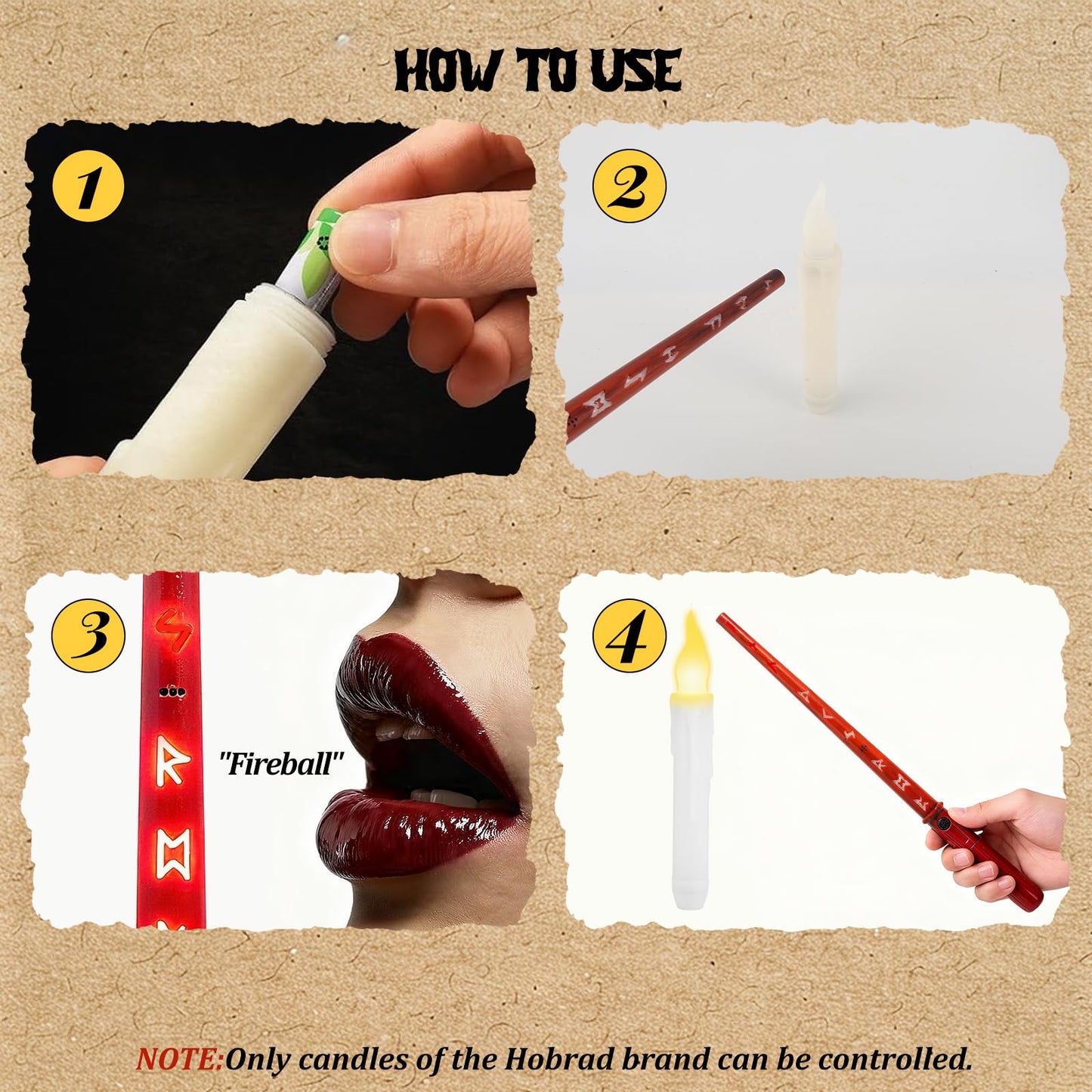 Hobrad 20PCS Floating Candles with Wand Halloween Decorations Indoor Hanging Candles Halloween Battery Candles with Voice Remote Control