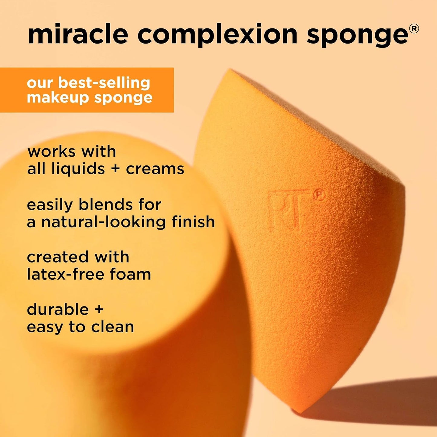 Real Techniques Ultimate Makeup Sponge Trio, Makeup Blending Sponges, For Liquid, Cream, & Powder Products, Powder & Foundation Sponges, Mini Makeup Sponge, Latex-Free Foam, Travel-Friendly, 3 Count