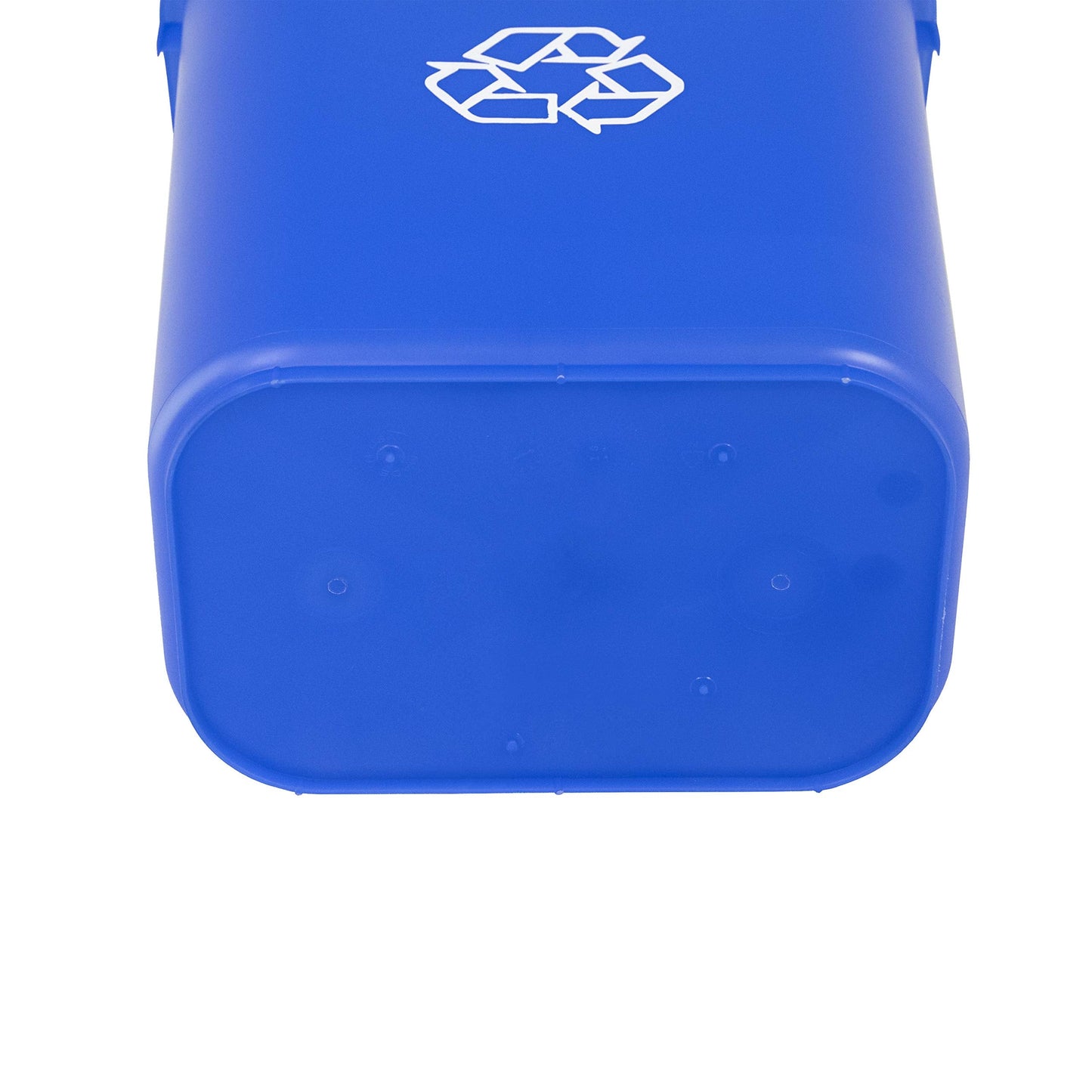 Amazon Basics Rectangular Commercial Office Wastebasket, Easy to Clean, Lightweight, 10 Gallon, Blue, Recycle Logo