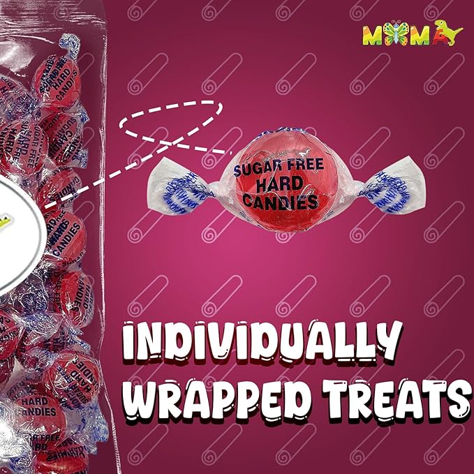Sugar Free Cinnamon Hard Candy - 1 lb Rich & Fiery Bulk Candy Individually Wrapped Cinnamon Discs - Gluten Free, Vegan, Keto Friendly Mima's Summer Mega Sale Treats Bag
