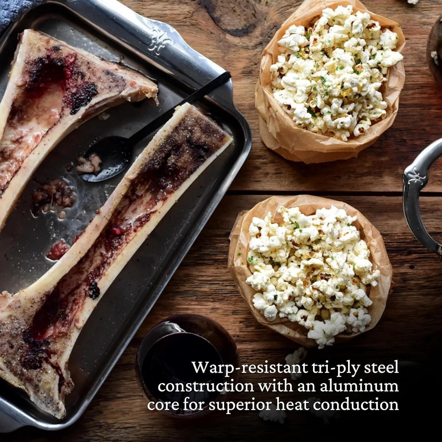 Hestan Provisions OvenBond – 9" x 12.5" Tri-ply Clad Stainless Steel Quarter Sheet Pan with Rack