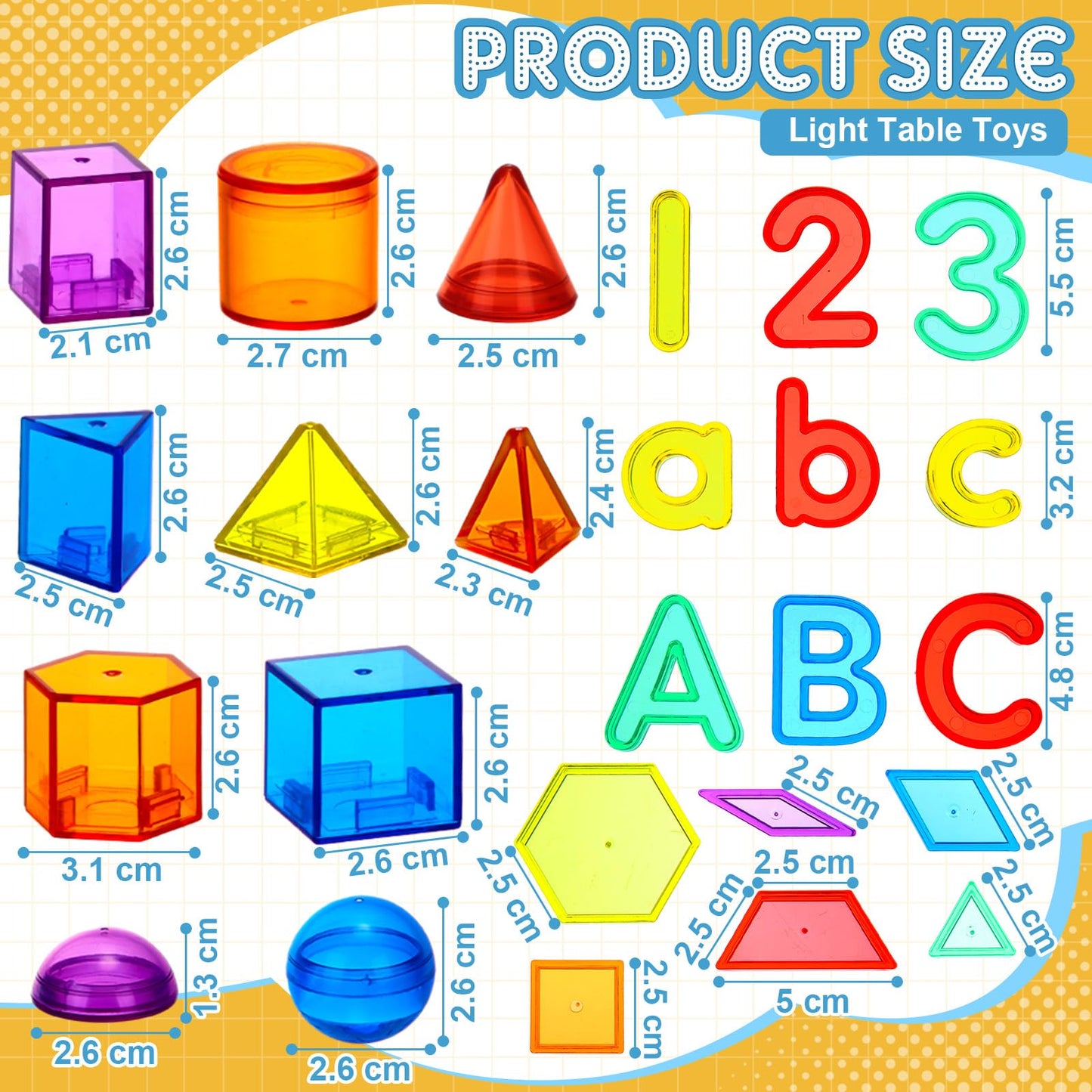 Blueweenly 268 Pcs Transparent Letters and Numbers Translucent Light Table Manipulatives Toys Light Table Accessories Colorful Plastic Alphabets Numbers for Kid Counting Spelling Learning Sensory Play