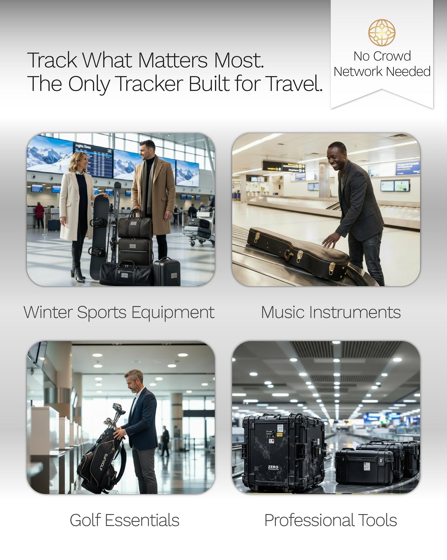 GEGO PRO – GPS Luggage Tracker Designed for Travel, Real-Time Global Tracking for Bags & Gear, Bag-Opening Alert, Worldwide Coverage, 4G LTE Connectivity, Unlimited Range. Subscription Required.