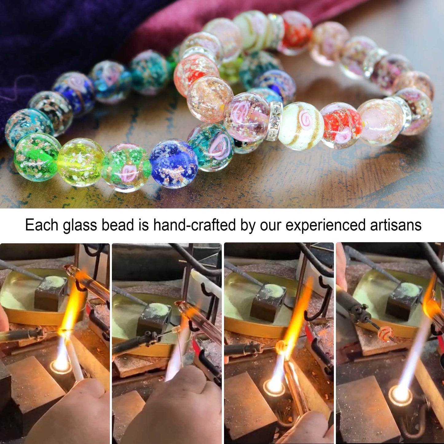 Artsy Crafts 40 Pcs Assorted Glow in The Dark Firefly Beads 12mm European Lampwork Luminous Glass Beads for Jewelry Making Charm Bracelet Necklace Earrings Crafts (Mixed 40pcs)