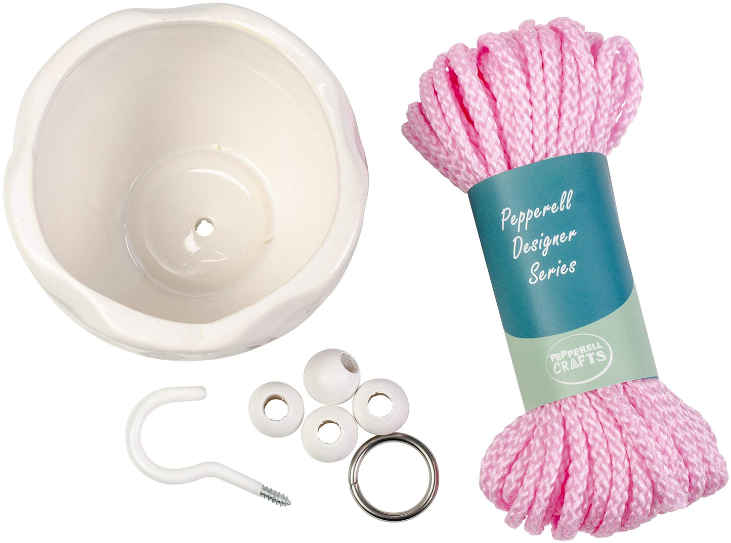 Pepperell Designer Macrame Plant Hanger Kit-Pink