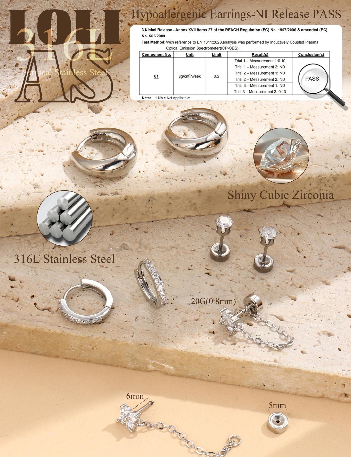 LOLIAS Flat Back Earrings for Women Hypoallergenic Surgical Steel Earrings for Sensitive Ears-20G Cartilage Earring Stacks 14K Gold Plated Hoops Flatback Stud Earring Sets for Multiple Piercing