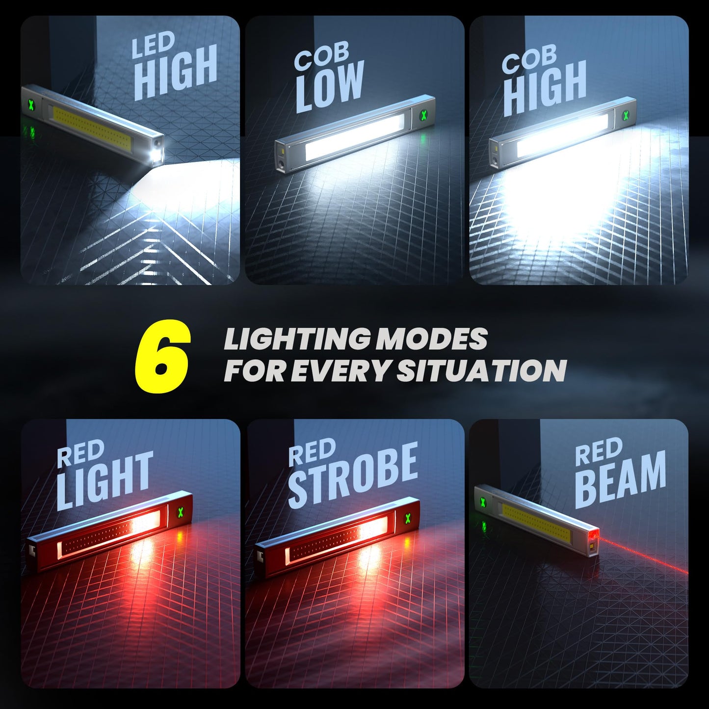 EGUKU Rechargeable Pen Light, 800 Lumen Pen Flashlights with COB Work Light, Portable LED Pocket Flashlight with 6 Light Modes, Clip Flashlight with Magnetic Base for Inspection, Work, Repair