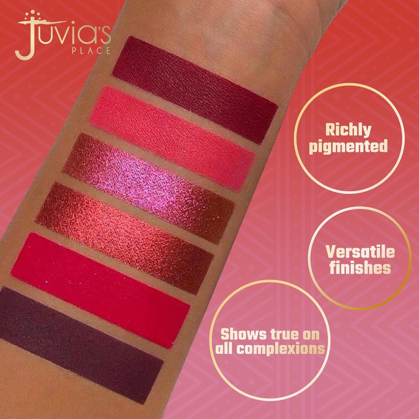 Juvia's Place Palette The Berries - Mauves, Deep Pinks, & Perfect Berry Hues, Professional Eye Makeup, Pigmented Palette for Eye Color & Shine, Pressed, Shades of 6