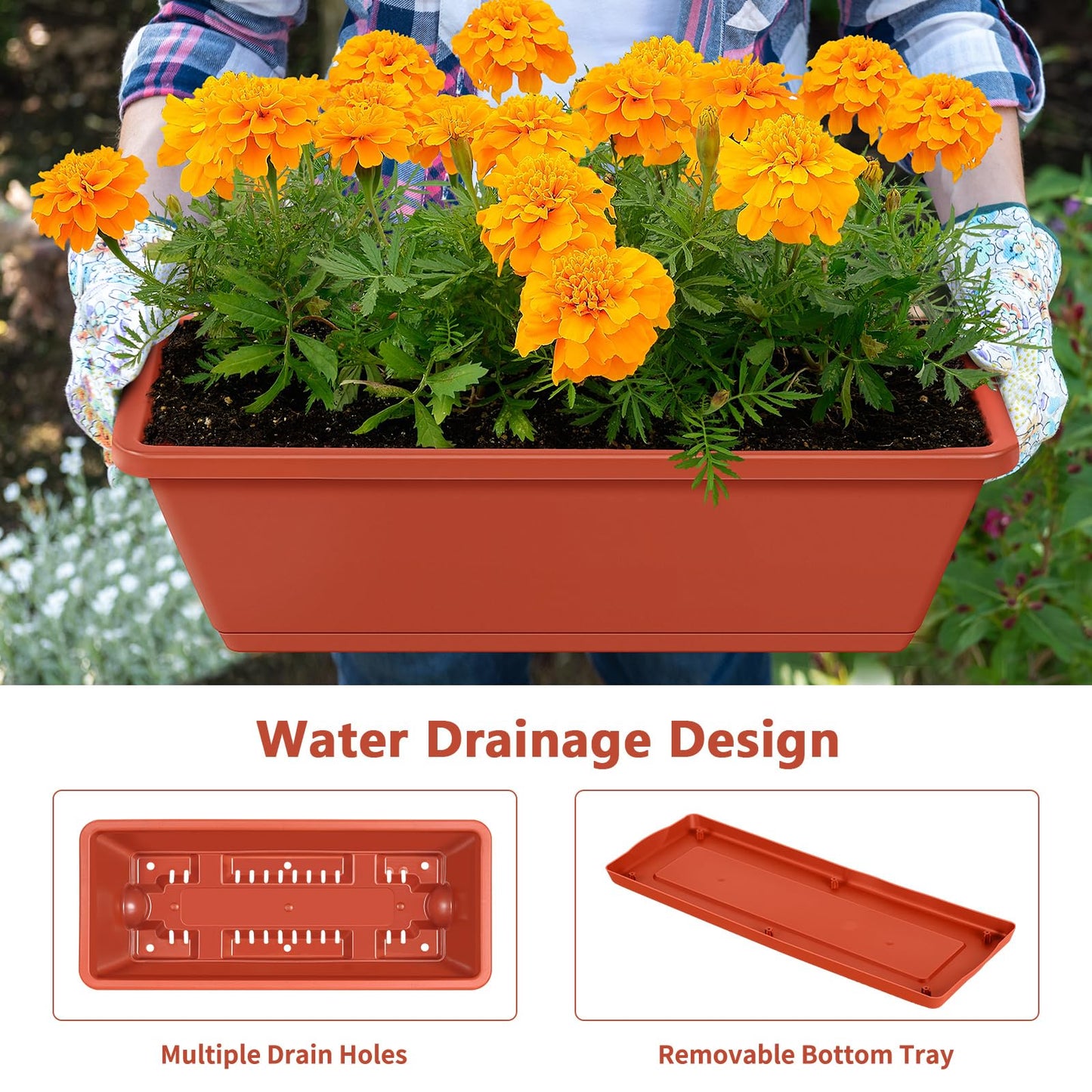 Raised Garden Beds Vertical Garden Planters Indoor Outdoor Standing Raised Planter Box with Legs, Plastic Raised Bed Tiered Planter Boxes Elevated Herb Flower Beds for Vegetables, Balcony, Patio, Red