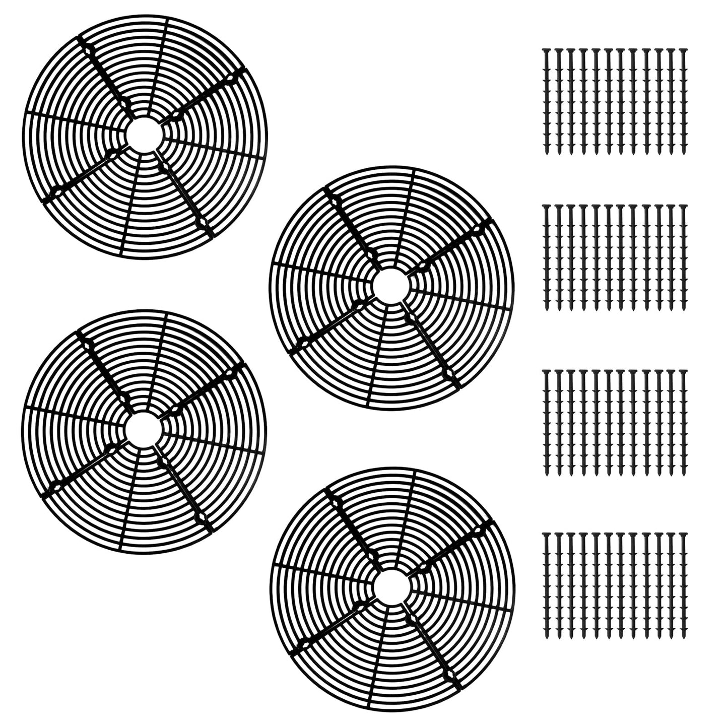 Z Metnal Plant Pot Protector, Plastic Grid Pot Cover, Flower Protector Stopper for Cat Dog Digging, Baby Kids Safety - Black, 11.8 inch (4-pack)