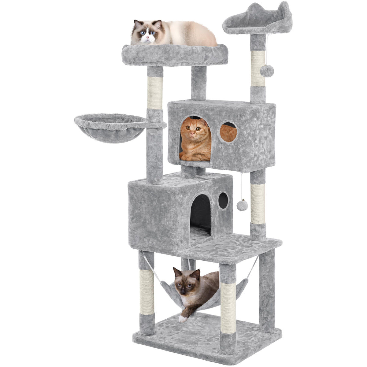 Yaheetech 73in Cat Stand, Large Cat Tree for Indoor Kitty with 2 Condos