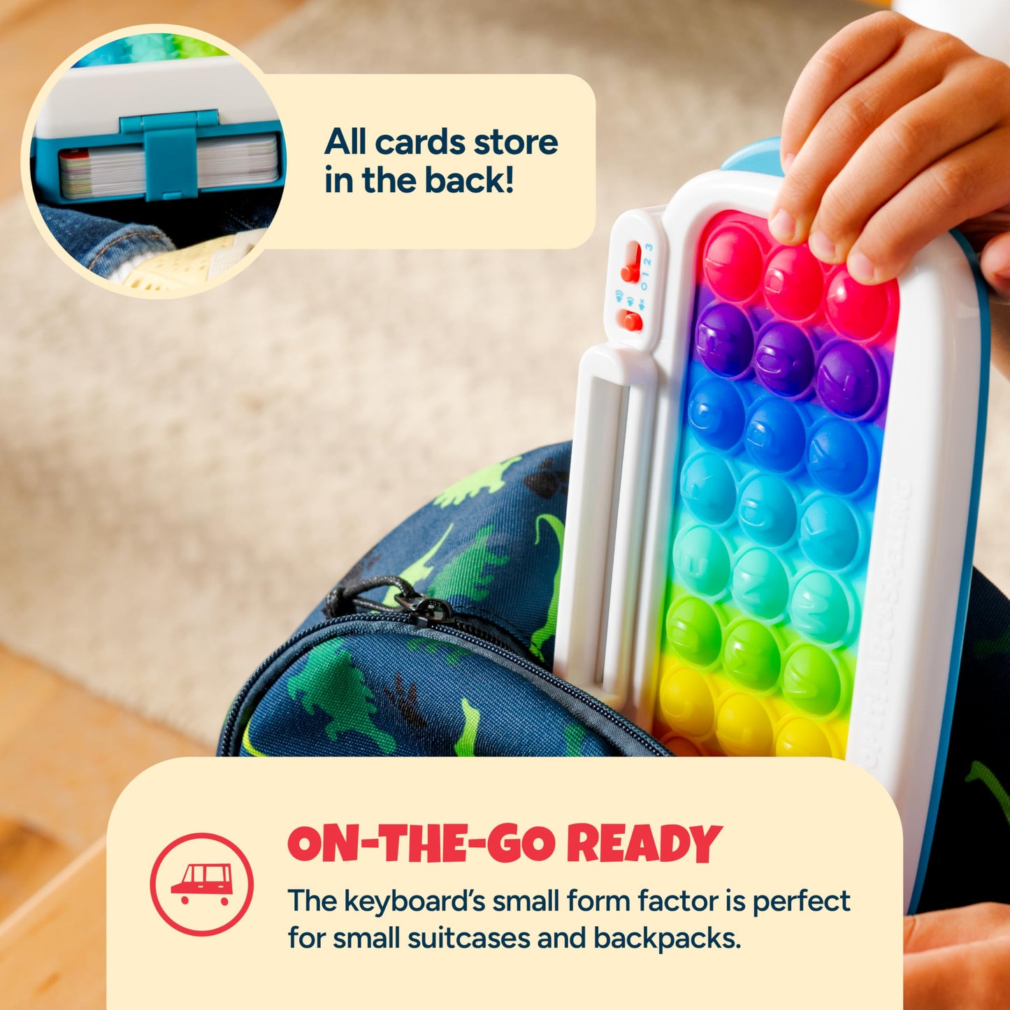 Chuckle & Roar Pop It! ABC & Spelling Keyboard – Interactive Alphabet & Sight Word Learning Toy with LED Lights, Soft Sensory Keys, 3 Grow-with-Me Modes, Screen-Free Educational Toy for Kids