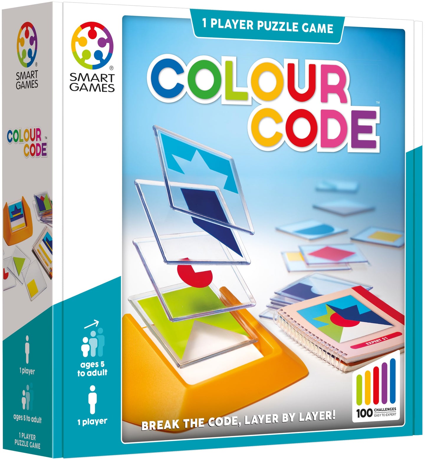 smart games - Colour Code, Puzzle Game with 100 Challenges, 5+ Years