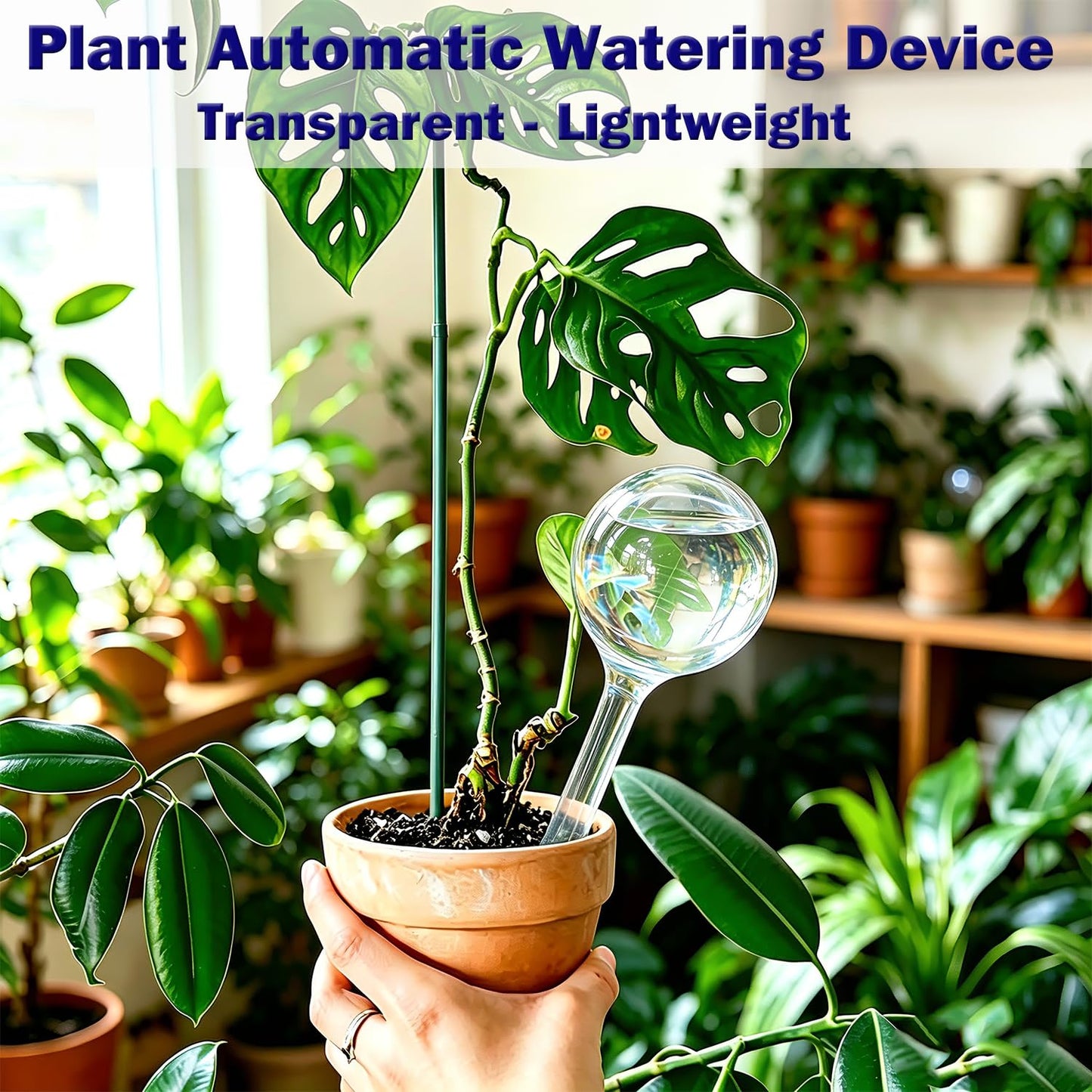 Kingbow 10pcs Plant Self Watering Globes, Clear Plastic Self Watering Bulbs Flower Automatic Watering Stakes Devices, Garden Self Watering Device for Outdoor Indoor Plant