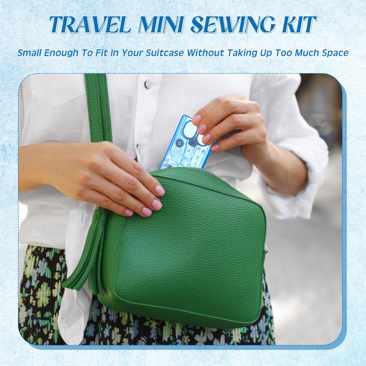 Knitgrip 25 Boxes Mini Travel Sewing Kit Quick Fix Sewing Kits Bulk Basic Portable Pre Threaded Needle Emergency Repair Tool for Adults DIY Handcraft Wedding Gifts Beginner Traveler Home Hotel (Blue)