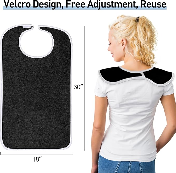 Pozico Adult Bibs for Eating Women/Men/elderly Washable,Waterproof, Clothing Protectors & Adult Bibs with Debris Trap