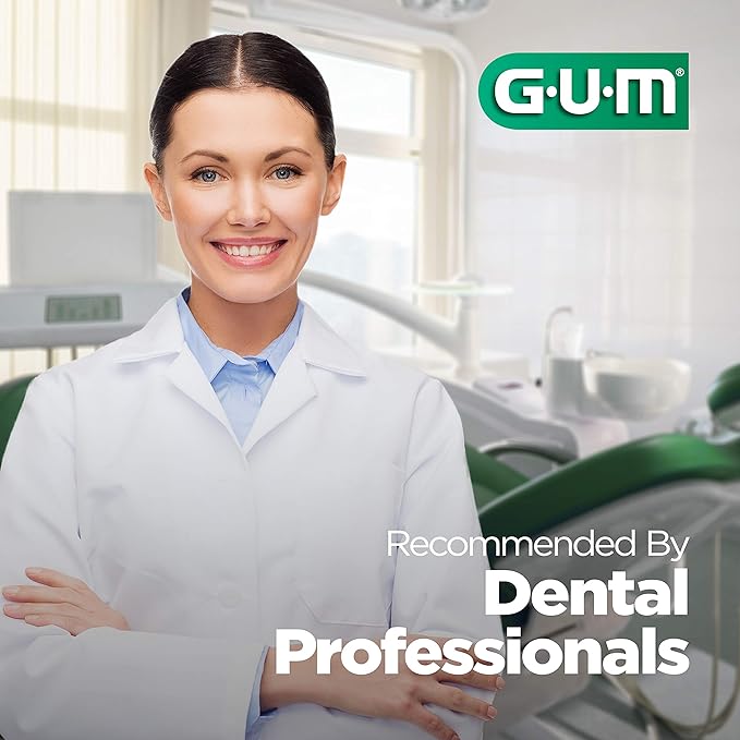 GUM Angled Floss Picks, Perfect for Tight Teeth, Extra Strong Shred-Resistant Dental Floss, Angled for Easy Reach, Dental Flossers for Adults, Fresh Mint Flavor, 75 Count