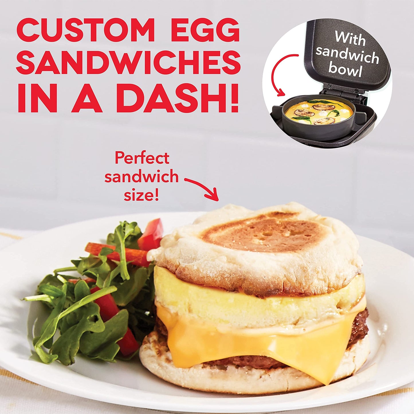 Dash Deluxe Egg Bite Maker - Electric Egg Bite Maker for Healthy Protein Snacks - Quick Cleanup, Space-Saving Design & Non-Slip Feet - 4 Servings, Black