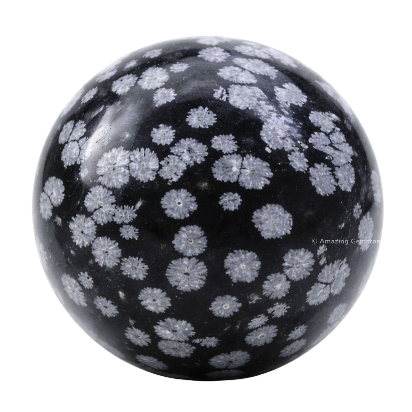Amazing Gemstone Snowflake Obsidian Crystal Ball with Stand - 2" Inches Crystal Sphere Meditation Balls for Witchcraft and Decorative Balls