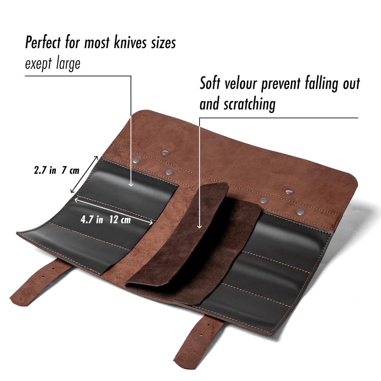 Pocket Knife Collection Display Case - Leather Pocket Knife Roll Organizer 6 Slots, Gift for Folding Knife Collectors – Pocket Knives Storage VR6BR