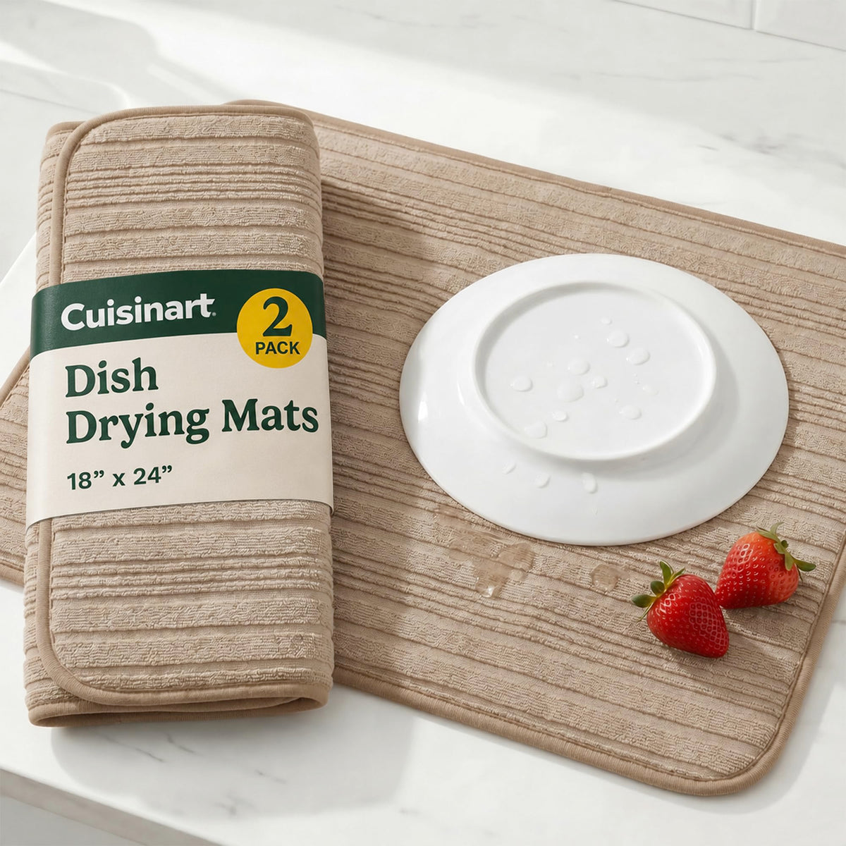 Cuisinart Dish Drying Mat for Kitchen Counter (2 Count)