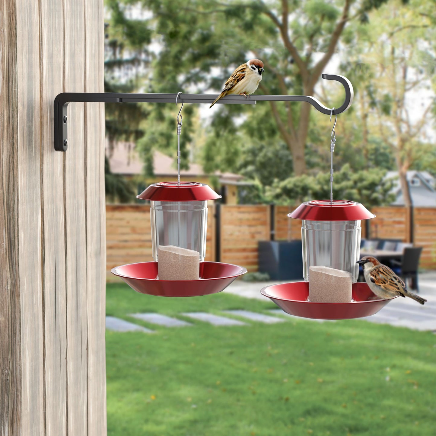saffruff Heavy Duty Plant Hooks for Wall, 10 Inch 2 Pack, Wall Mounted Plant Brackets, Outdoor Plant Hangers Hold 35 lb, Iron Hooks for Hanging Baskets, Bird Feeder, Wind Chime, Lantern