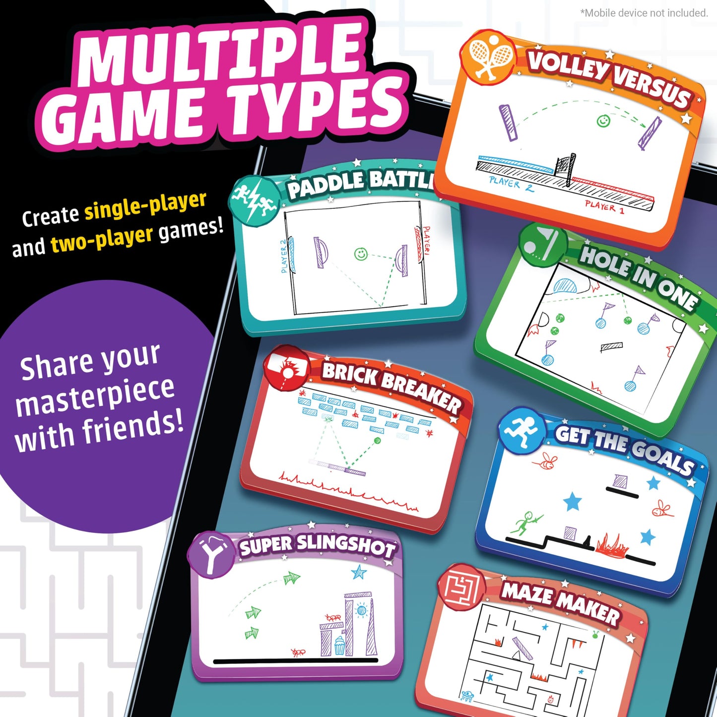 Abacus Brands Pixicade! Turn Drawings Into Playable Video Games! | Doodle & Draw, Snap Play & Share Instant Video Games! | Mobile Video Game Maker and Creation Studio!
