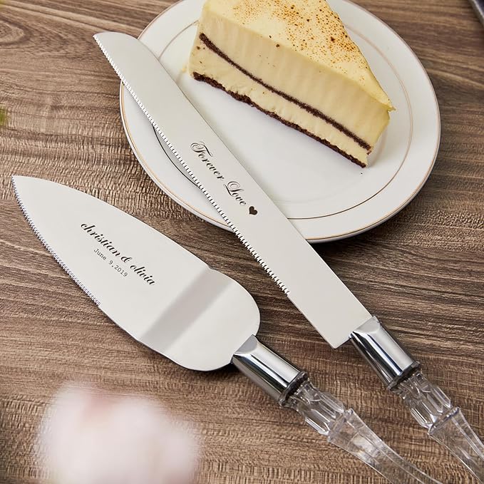 AW BRIDAL Personalized Wedding Cake Knife and Server Set Cutter Slicer Cake Cutting Set Wedding Anniversary Engagement Gifts for Couples//DK001CPP40//