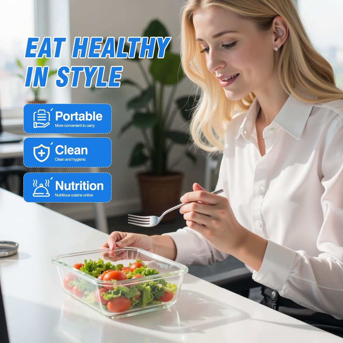 WWYH.DSS 5-Piece Set, 36 oz Glass Meal Prep Containers with Snap-Lock Lids, Airtight Lunch Containers, Microwave, Oven, Refrigerator & Dishwasher Safe,Black