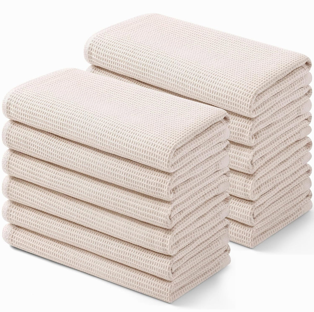 100% Cotton Waffle Weave Kitchen Towels (12 Count)