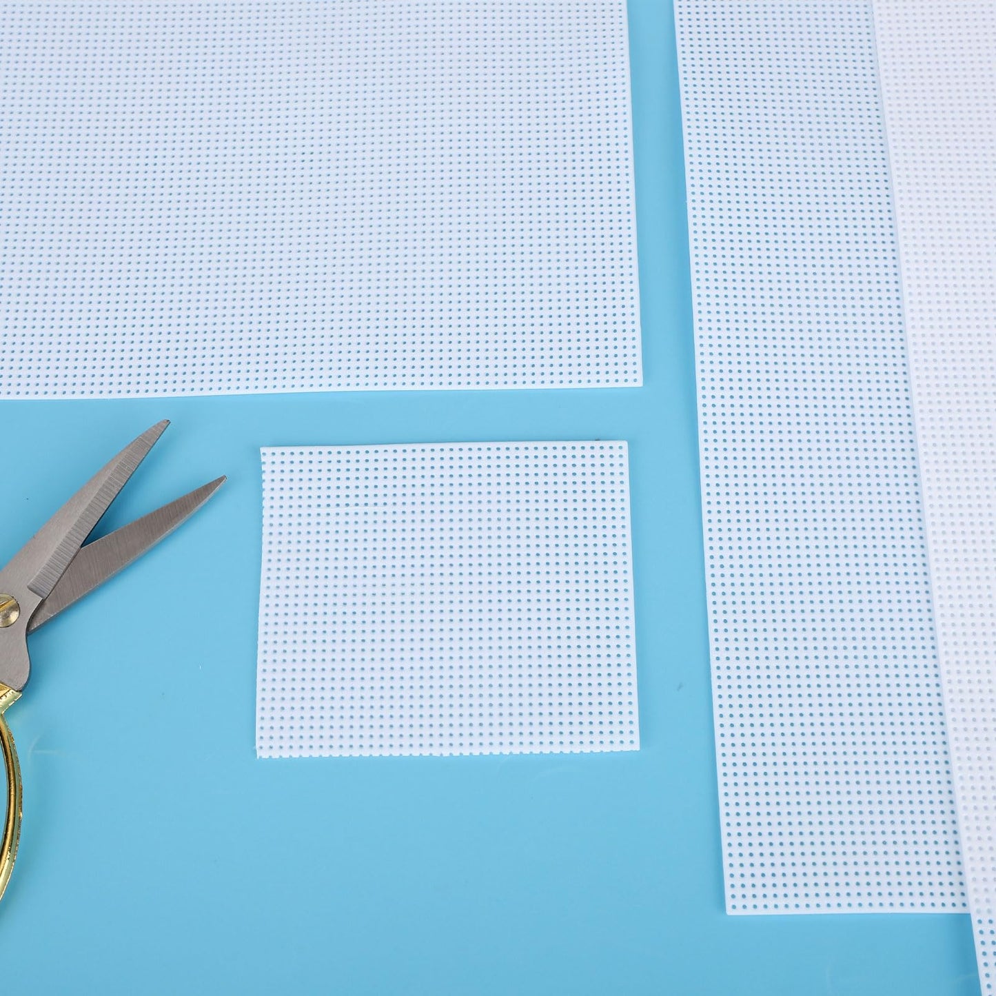 12pcs Plastic Mesh Canvas Sheets, 14 CT Multiple Shapes Plastic Mesh Screen Craft Canvas Sheets for Cross Stitch Embroidery Aida Cloth Needlepoint DIY Crochet Projects