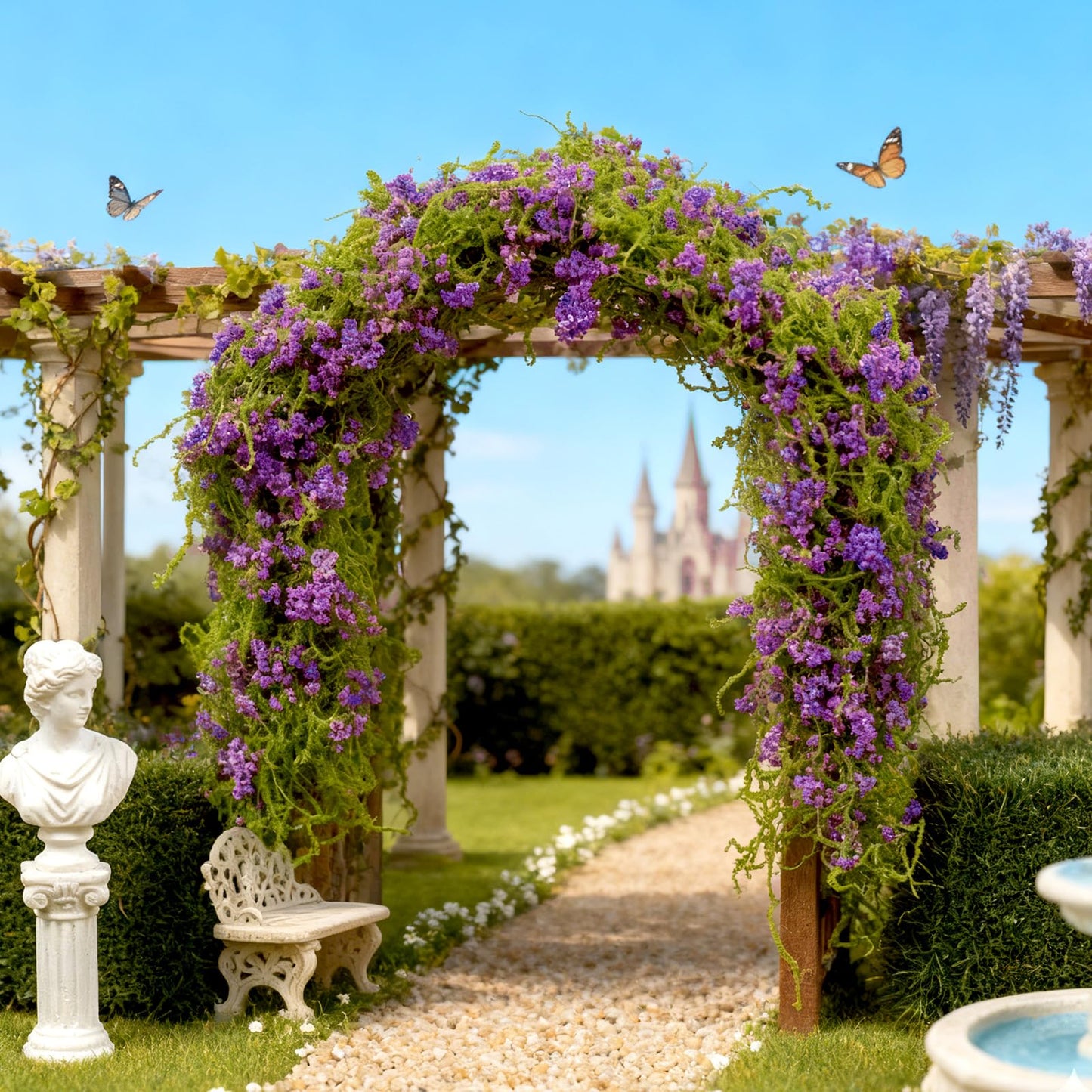 Warmtree Realistic Miniature Vines Simulation Vine Miniature Plants for DIY Mini Model Railway Fairy Garden Architecture Diorama Supplies Scenery Landscape Layout (Purple)