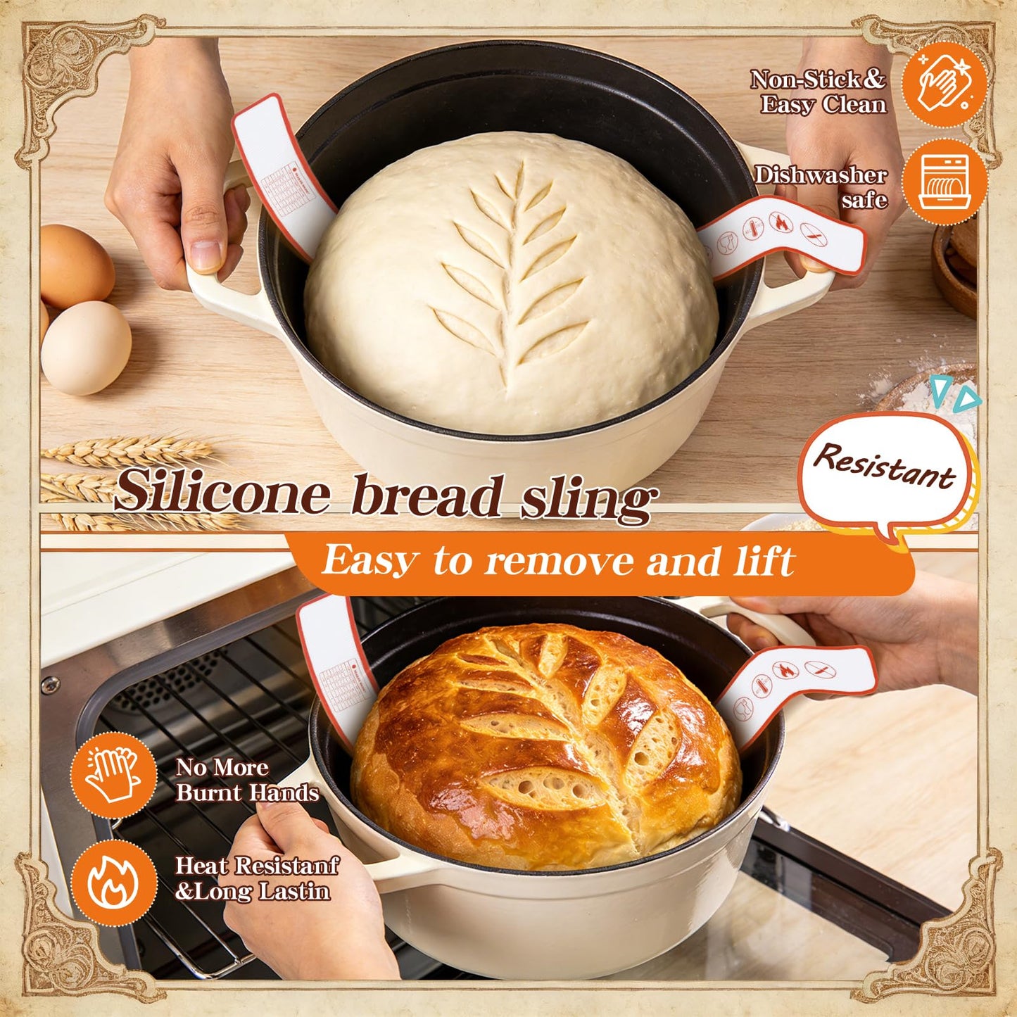 Sourdough Starter Kit for Beginners – Complete Sourdough Kit with Banneton Basket, Bread Lame with Blades, Starter Jar, Bread Stencil, Dough Scraper & Recipe Guide – Sourdough Bread Making Kit