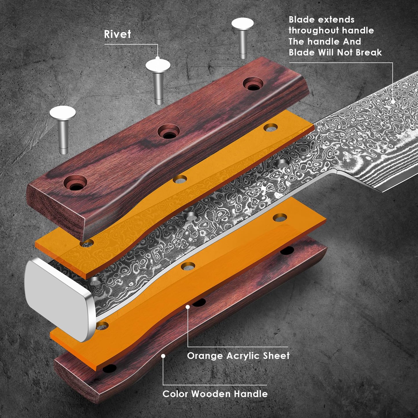 COOKLET'S Chef Knife, 8 Inch Professional VG10 Damascus High Carbon Stainless Steel Ultra Sharp Chef Knife, Vegetable Meat Kitchen Cooking Knife, G10 Ergonomic Color Wooden Handle with Luxury Gift Box