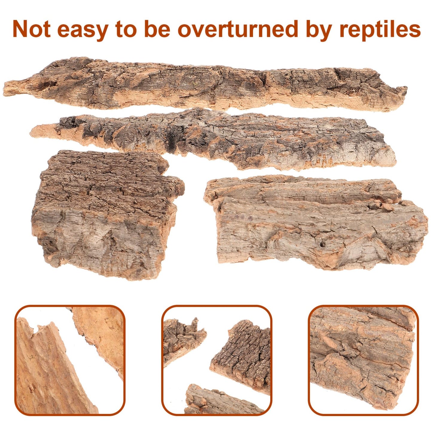balacoo Reptile Bark Climbing Tree Decor 9.05In Natural Cork Wood Terrarium Accessories Reptile Hideout for Snakes Lizards Tortoise Habitat