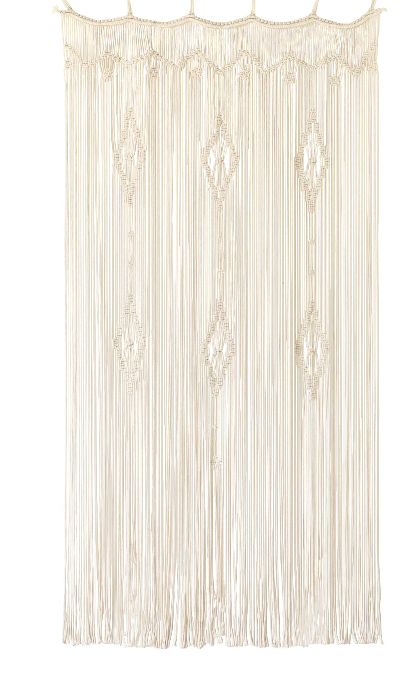 IOWER Macrame Curtain Long Cotton Window Panel Boho Curtains for Bedroom Wedding Backdrop Room Divider Doorway Closet Apartment 35''W x 70''L
