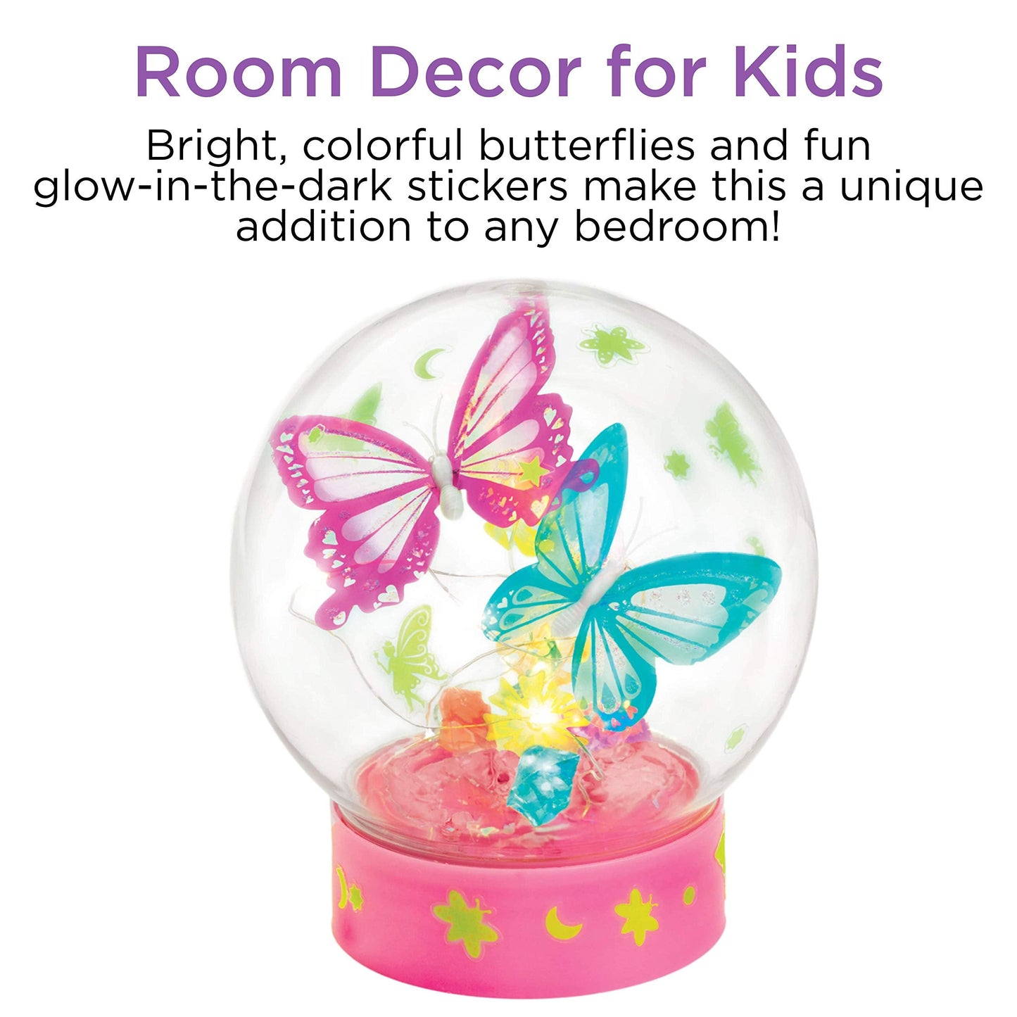Creativity for Kids Butterfly Fairy Lights Kit | Create a Glowing Fairy Night Light with Butterflies & Sparkle | Relaxing DIY Craft & Imaginative Room Décor for Kids Everywhere (Ages 7+)