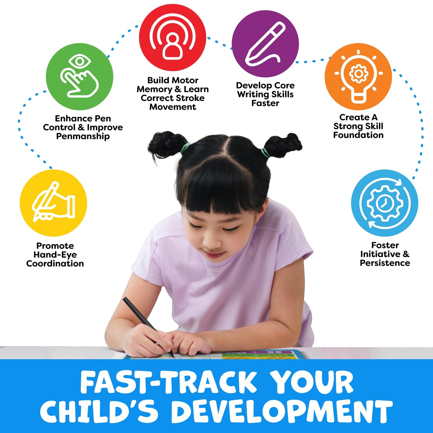 Magic Grooved Writing Practice for Kids Age 3-5 - Grooved Writing Books for Kids 3-5 - Handwriting Practice for Kids 5-7 - Tracing Books Toys for 4 Year Old - Preschool Learning Activities