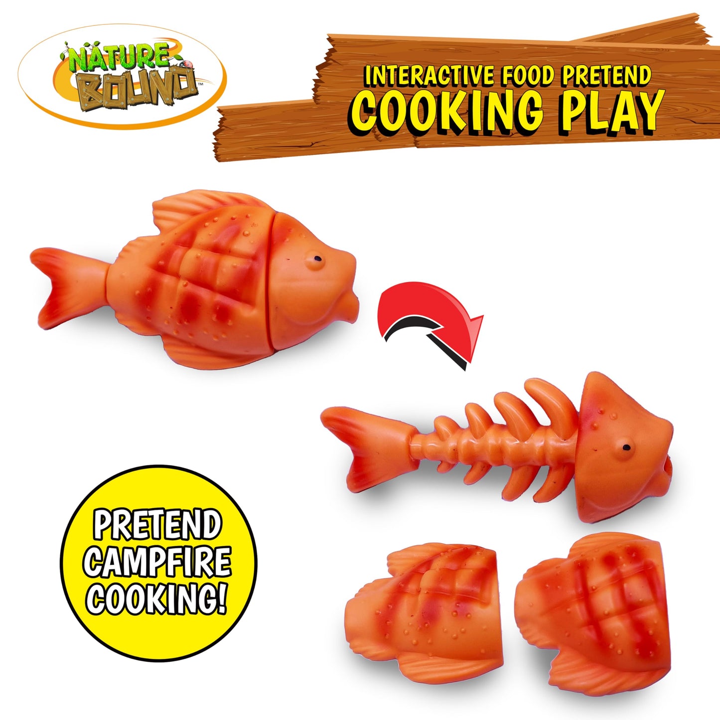 Nature Bound Kids Camping Playset - Light-Up Campfire Toy Set for Indoor and Outdoor Adventures - Pretend S’Mores, Lantern, and Camping Accessories (Gift Box)