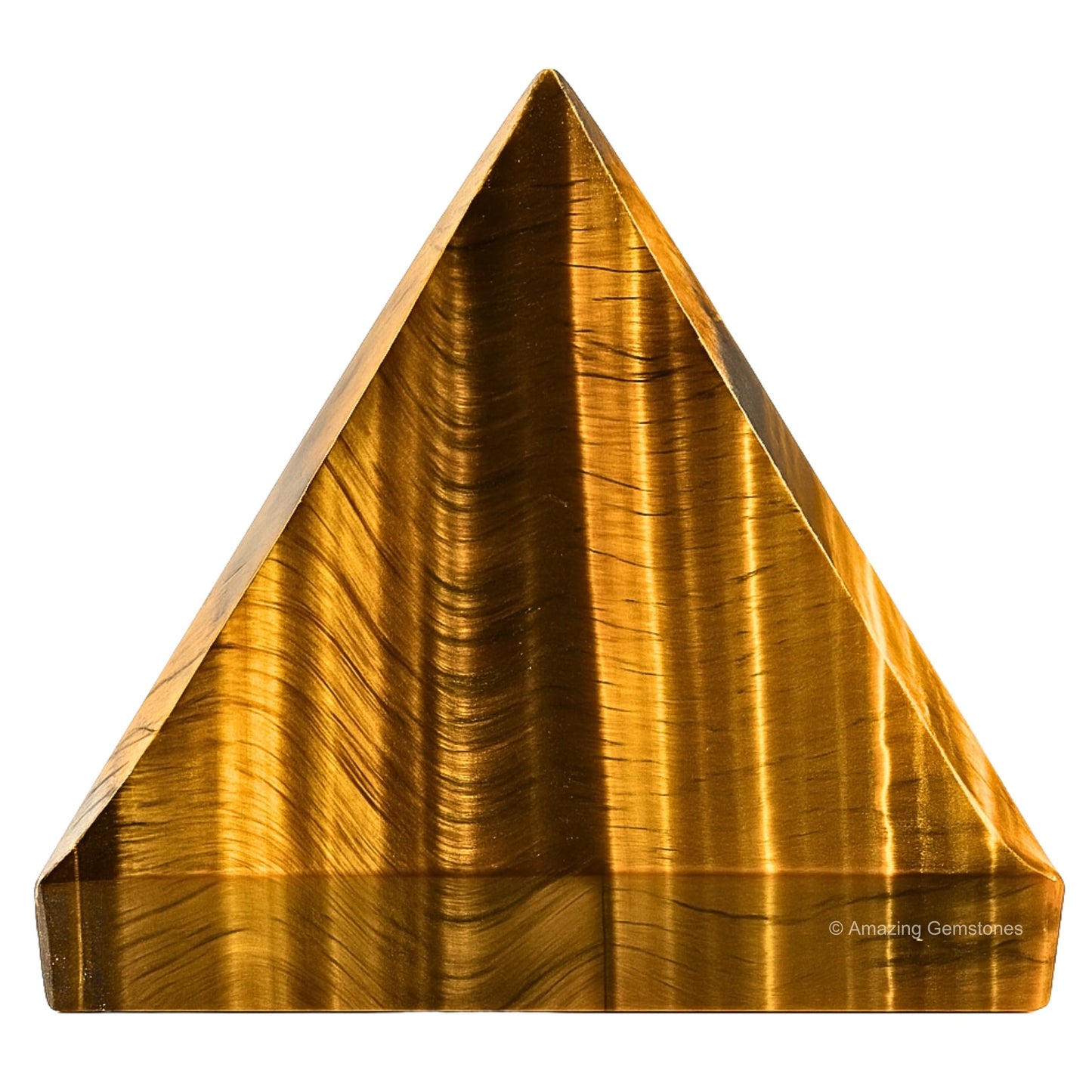 Amazing Gemstone Tiger Eye Pyramid Crystal Healing Stones - 1.5" Great Pyramid Figurine of Natural Stone Pyramid for Meditation, Reiki, Chakra Balancing and Crystal Pyramids Grid