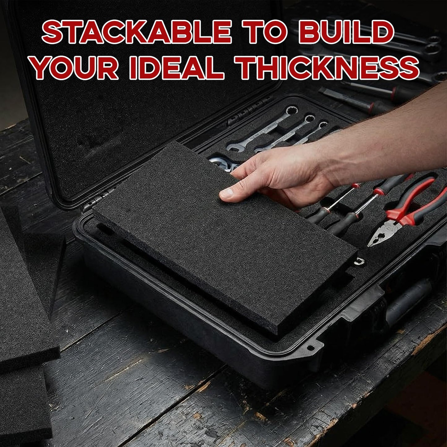 4 Pack Pick and Pluck Foam Sheets 16x12x0.5 Inch, Pre-Cut Grid Foam for Case Liner, Drawer Liner, Padding and Storage Protection