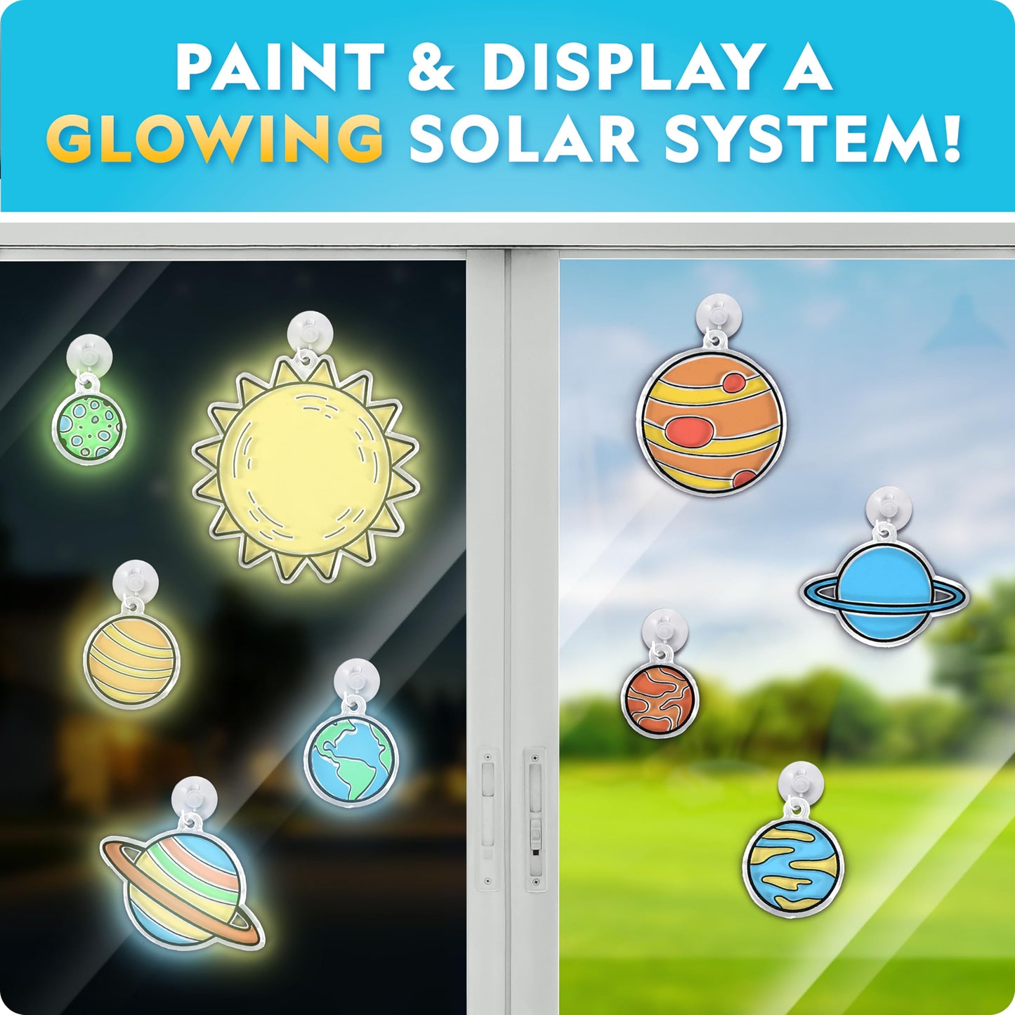 National Geographic Mega Space Activity Kit - Glow in The Dark Science Craft Kit for Kids with 100+ Pieces, Launch a Rocket, Create Glowing Constellations, Paint a Solar System & More