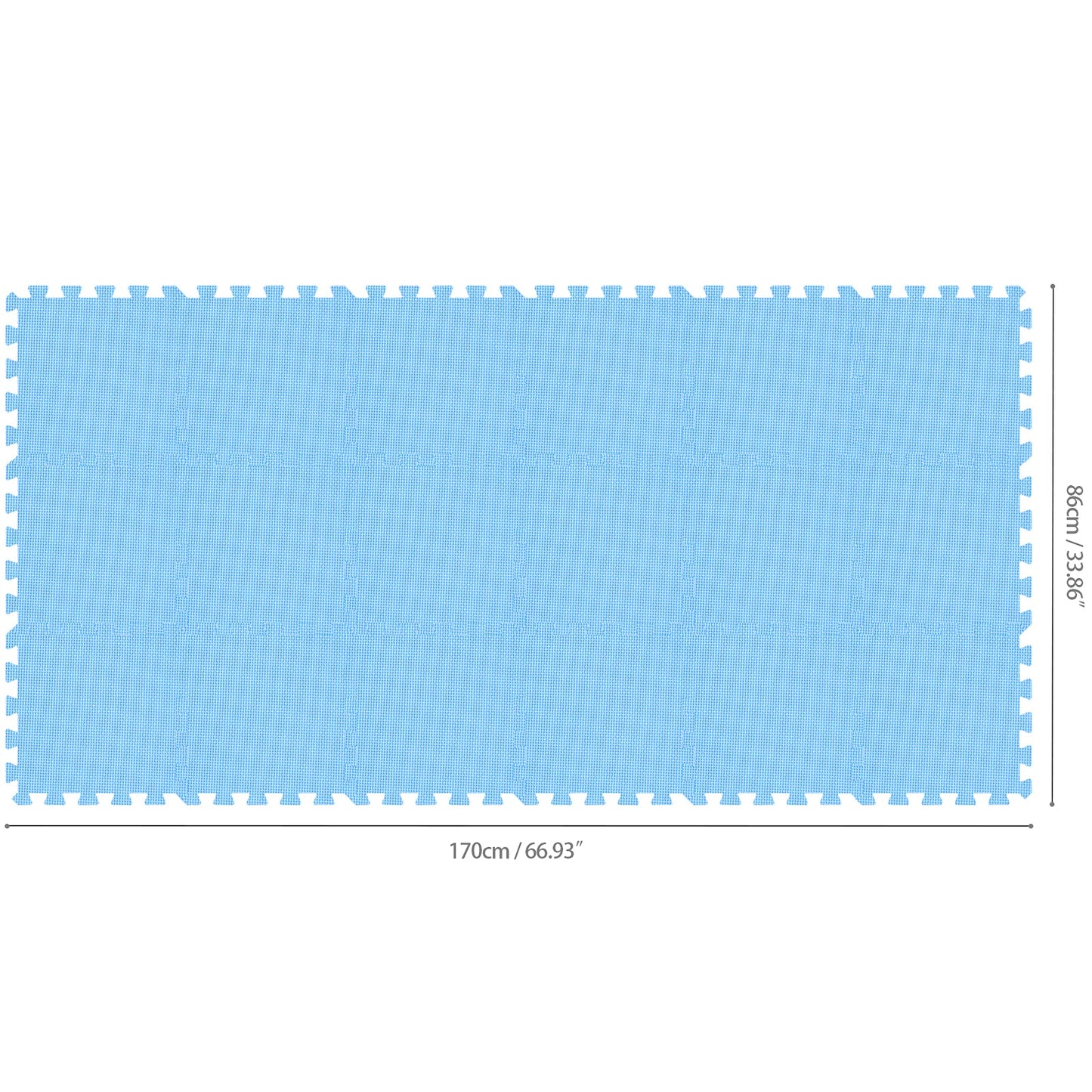 qqpp EVA Rubber 18 Tiles Interlocking Puzzle Foam Floor Mats - Baby Play Mat for Playing | Exercise Mat for Home Workout. Blue. QC-Gb18N